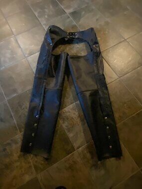 Men's XXL Genuine Leather by Manzoor Black chaps